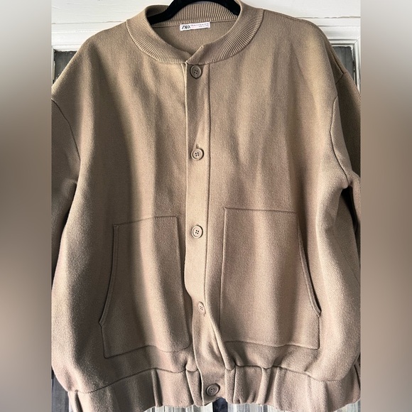 Zara Tan Button-Up Jacket - Picture 3 of 5